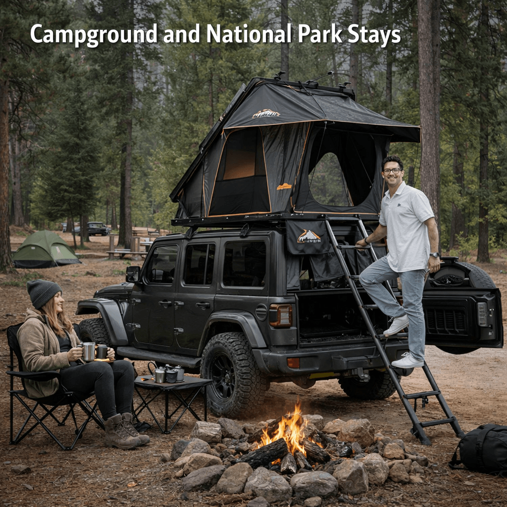 HEYFUN Rooftop Tent - Campground and National Park Stays
