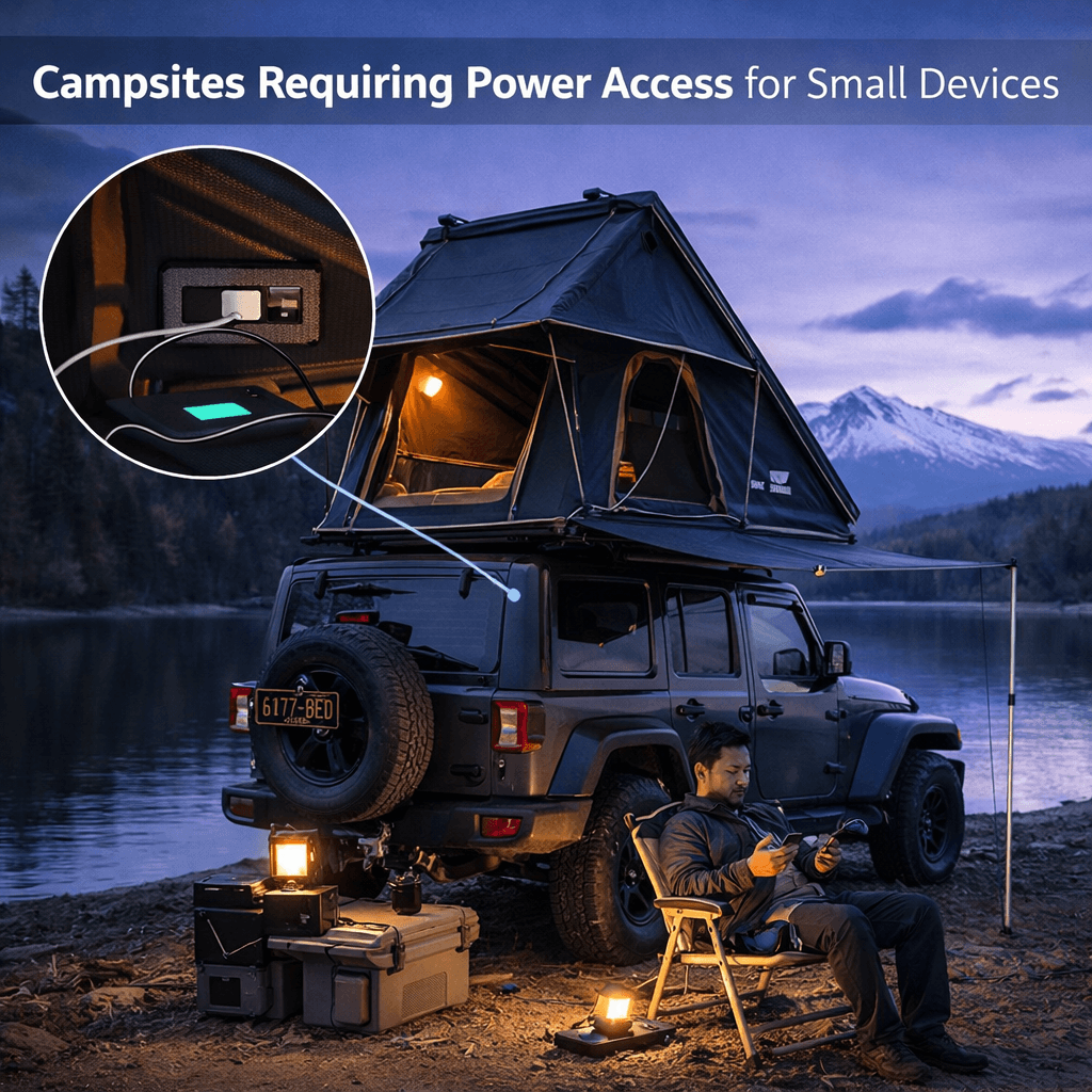HEYFUN Rooftop Tent - Campsites Requiring Power Access for Small Devices