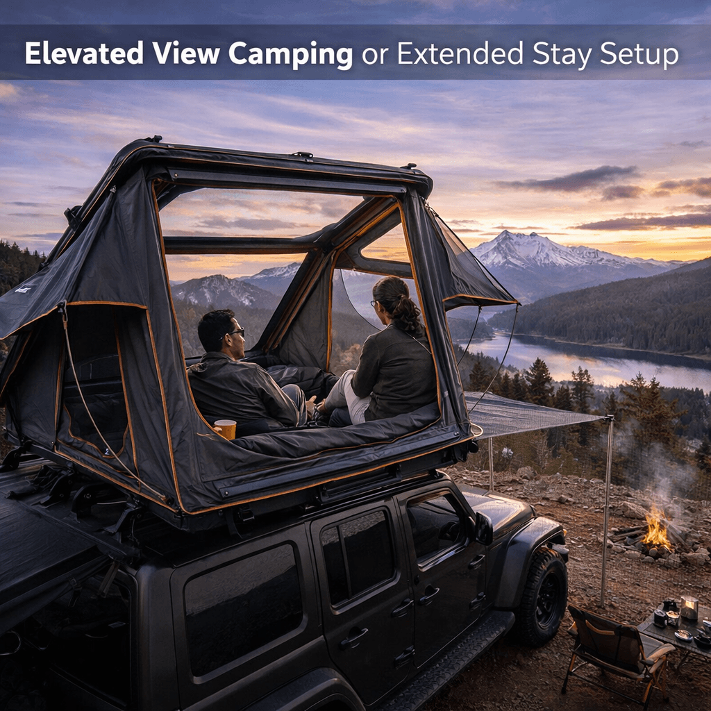 HEYFUN Rooftop Tent - Elevated View Camping or Extended Stay Setup
