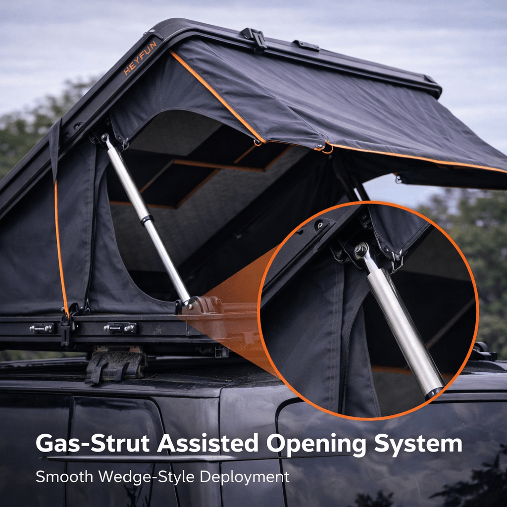HEYFUN Rooftop Tent - Gas-Strut Assisted Opening System