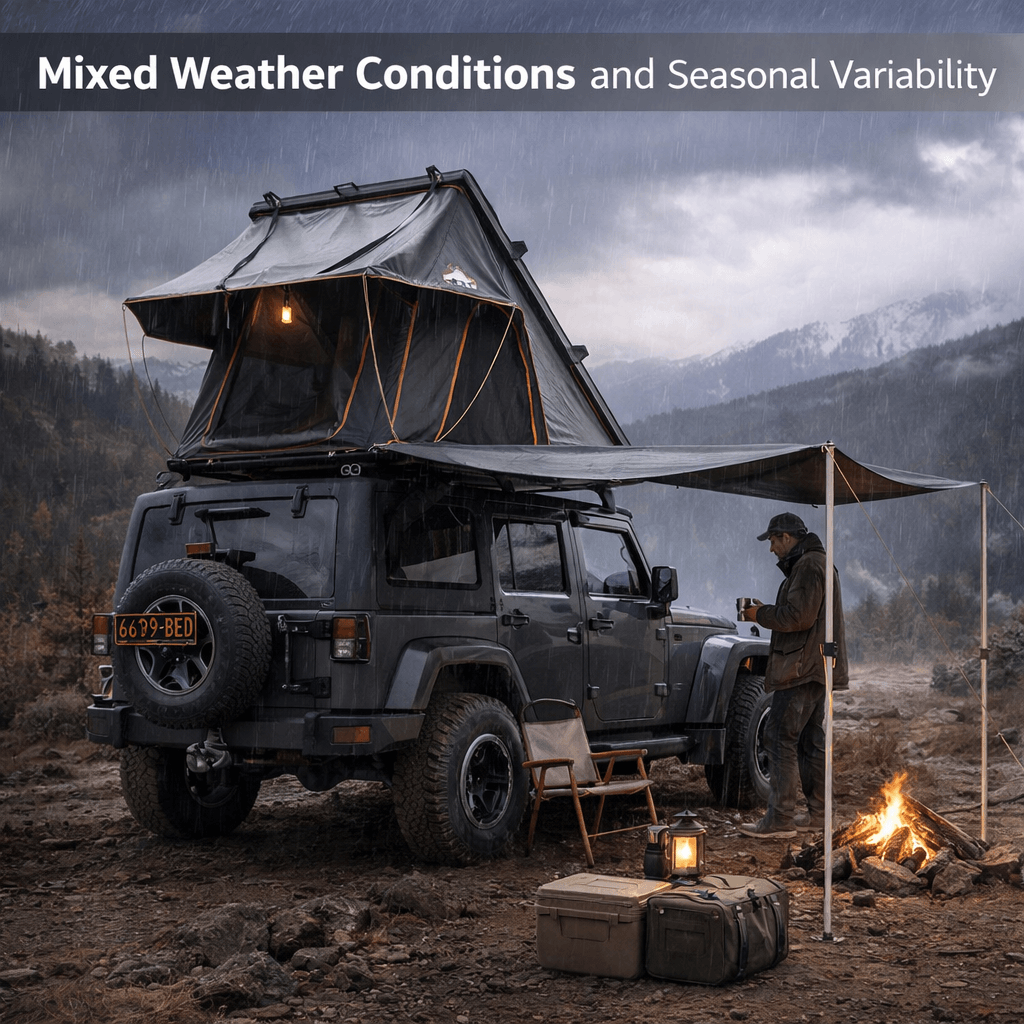 HEYFUN Rooftop Tent - Mixed Weather Conditions and Seasonal Variability